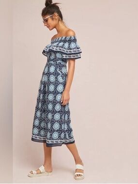Anthropologie Suzani Off-The-Shoulder Romper - Size Medium